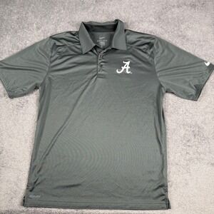 Nike Alabama Crimson Tide Dri-FIT Polo Shirt Mens XL Gray Short Sleeve Golf Tee